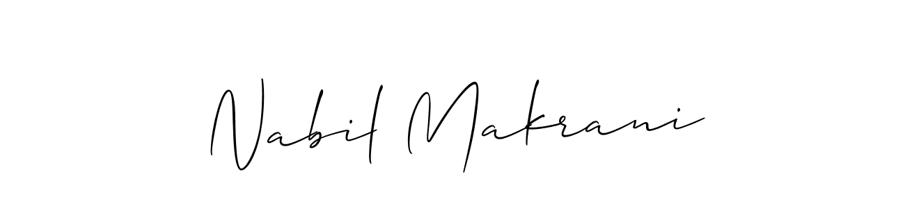 Design your own signature with our free online signature maker. With this signature software, you can create a handwritten (Allison_Script) signature for name Nabil Makrani. Nabil Makrani signature style 2 images and pictures png