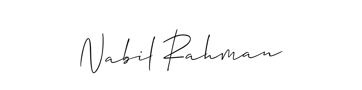 Design your own signature with our free online signature maker. With this signature software, you can create a handwritten (Allison_Script) signature for name Nabil Rahman. Nabil Rahman signature style 2 images and pictures png