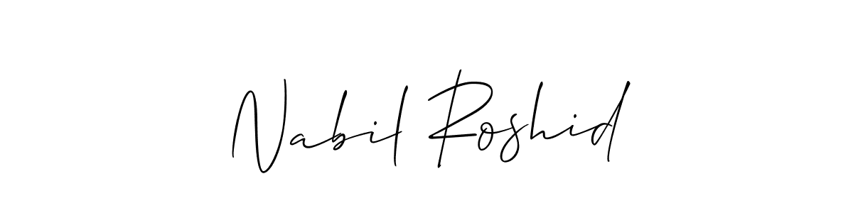 Make a beautiful signature design for name Nabil Roshid. With this signature (Allison_Script) style, you can create a handwritten signature for free. Nabil Roshid signature style 2 images and pictures png