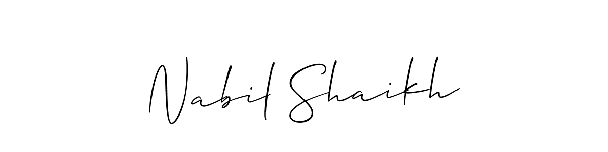 Design your own signature with our free online signature maker. With this signature software, you can create a handwritten (Allison_Script) signature for name Nabil Shaikh. Nabil Shaikh signature style 2 images and pictures png