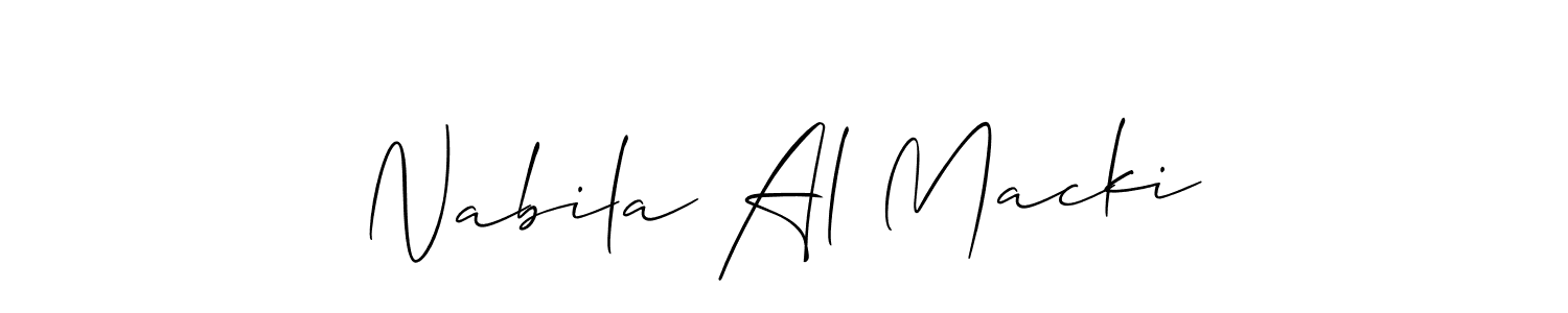 How to make Nabila Al Macki signature? Allison_Script is a professional autograph style. Create handwritten signature for Nabila Al Macki name. Nabila Al Macki signature style 2 images and pictures png