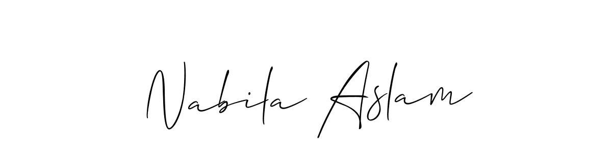 Use a signature maker to create a handwritten signature online. With this signature software, you can design (Allison_Script) your own signature for name Nabila Aslam. Nabila Aslam signature style 2 images and pictures png