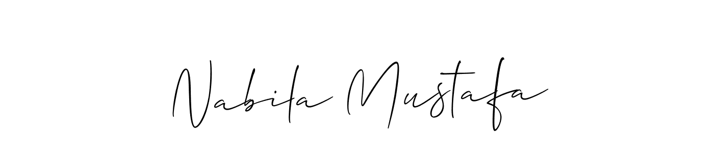 This is the best signature style for the Nabila Mustafa name. Also you like these signature font (Allison_Script). Mix name signature. Nabila Mustafa signature style 2 images and pictures png