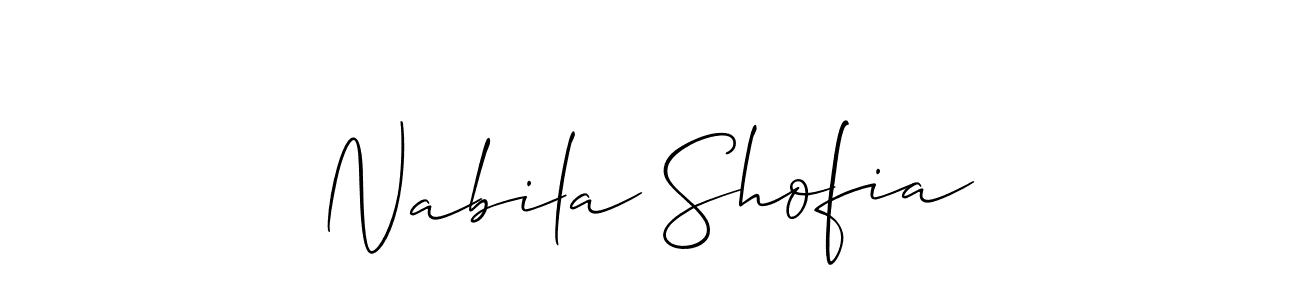 if you are searching for the best signature style for your name Nabila Shofia. so please give up your signature search. here we have designed multiple signature styles  using Allison_Script. Nabila Shofia signature style 2 images and pictures png