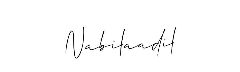 You should practise on your own different ways (Allison_Script) to write your name (Nabilaadil) in signature. don't let someone else do it for you. Nabilaadil signature style 2 images and pictures png