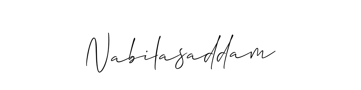 Make a beautiful signature design for name Nabilasaddam. With this signature (Allison_Script) style, you can create a handwritten signature for free. Nabilasaddam signature style 2 images and pictures png