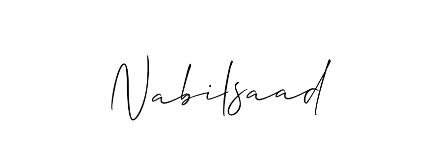 if you are searching for the best signature style for your name Nabilsaad. so please give up your signature search. here we have designed multiple signature styles  using Allison_Script. Nabilsaad signature style 2 images and pictures png