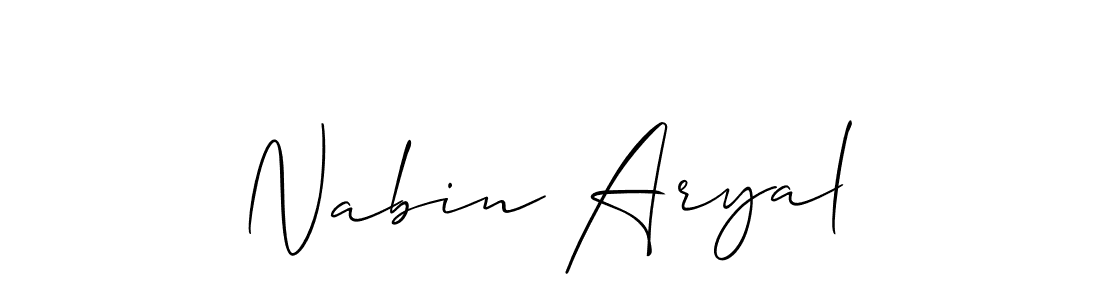 Also You can easily find your signature by using the search form. We will create Nabin Aryal name handwritten signature images for you free of cost using Allison_Script sign style. Nabin Aryal signature style 2 images and pictures png