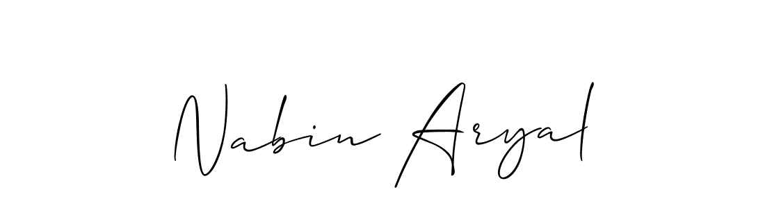 Also You can easily find your signature by using the search form. We will create Nabin Aryal name handwritten signature images for you free of cost using Allison_Script sign style. Nabin Aryal signature style 2 images and pictures png