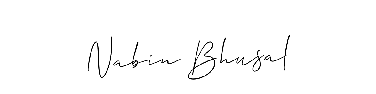 Make a beautiful signature design for name Nabin Bhusal. With this signature (Allison_Script) style, you can create a handwritten signature for free. Nabin Bhusal signature style 2 images and pictures png