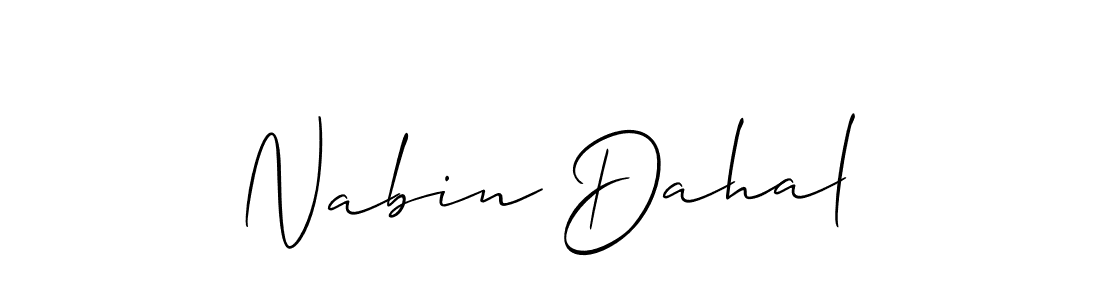 Create a beautiful signature design for name Nabin Dahal. With this signature (Allison_Script) fonts, you can make a handwritten signature for free. Nabin Dahal signature style 2 images and pictures png