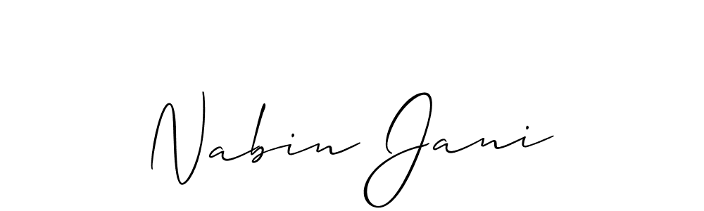 It looks lik you need a new signature style for name Nabin Jani. Design unique handwritten (Allison_Script) signature with our free signature maker in just a few clicks. Nabin Jani signature style 2 images and pictures png