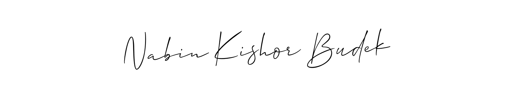 Similarly Allison_Script is the best handwritten signature design. Signature creator online .You can use it as an online autograph creator for name Nabin Kishor Budek. Nabin Kishor Budek signature style 2 images and pictures png