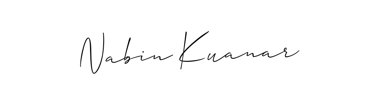 Create a beautiful signature design for name Nabin Kuanar. With this signature (Allison_Script) fonts, you can make a handwritten signature for free. Nabin Kuanar signature style 2 images and pictures png