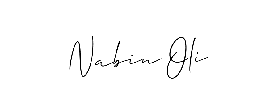 It looks lik you need a new signature style for name Nabin Oli. Design unique handwritten (Allison_Script) signature with our free signature maker in just a few clicks. Nabin Oli signature style 2 images and pictures png