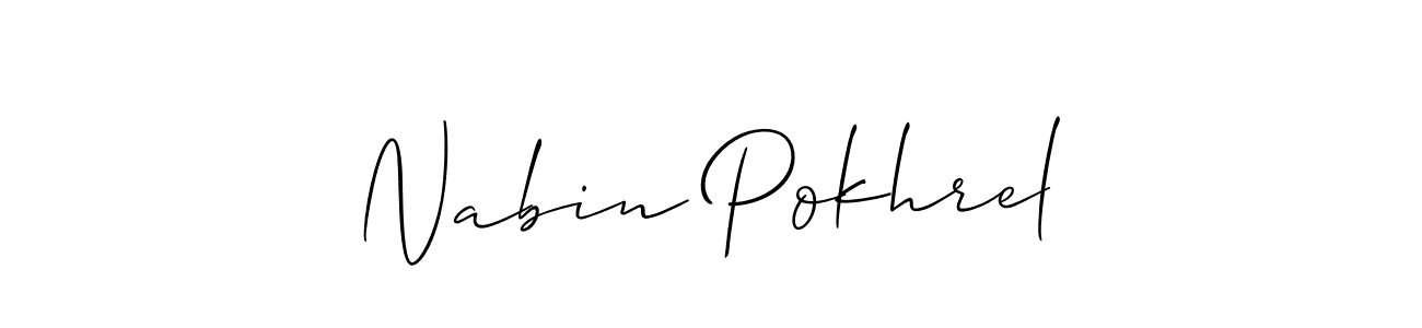 How to make Nabin Pokhrel signature? Allison_Script is a professional autograph style. Create handwritten signature for Nabin Pokhrel name. Nabin Pokhrel signature style 2 images and pictures png