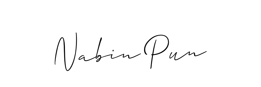 Make a beautiful signature design for name Nabin Pun. With this signature (Allison_Script) style, you can create a handwritten signature for free. Nabin Pun signature style 2 images and pictures png