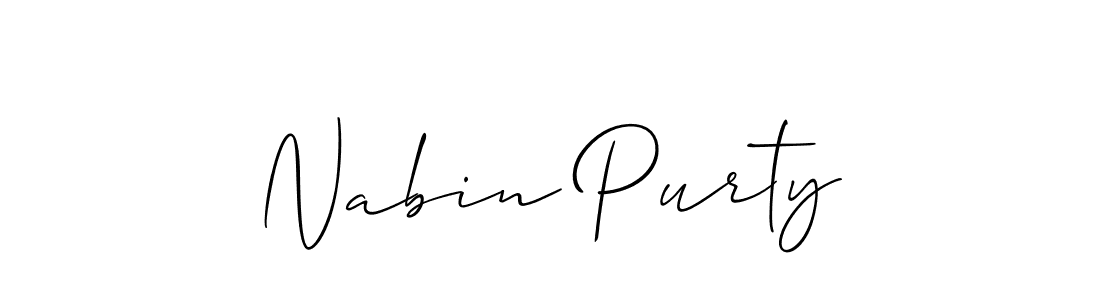 Use a signature maker to create a handwritten signature online. With this signature software, you can design (Allison_Script) your own signature for name Nabin Purty. Nabin Purty signature style 2 images and pictures png