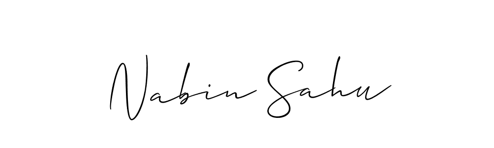Use a signature maker to create a handwritten signature online. With this signature software, you can design (Allison_Script) your own signature for name Nabin Sahu. Nabin Sahu signature style 2 images and pictures png