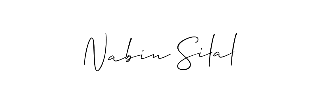 Allison_Script is a professional signature style that is perfect for those who want to add a touch of class to their signature. It is also a great choice for those who want to make their signature more unique. Get Nabin Silal name to fancy signature for free. Nabin Silal signature style 2 images and pictures png