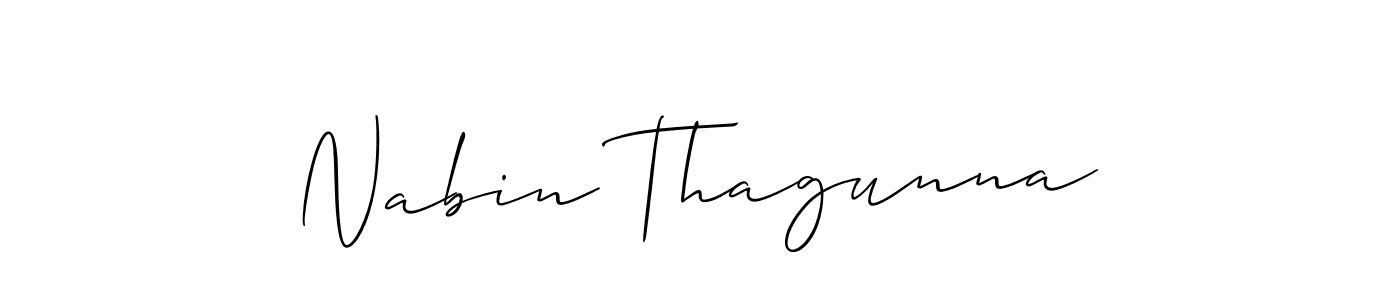 How to make Nabin Thagunna signature? Allison_Script is a professional autograph style. Create handwritten signature for Nabin Thagunna name. Nabin Thagunna signature style 2 images and pictures png