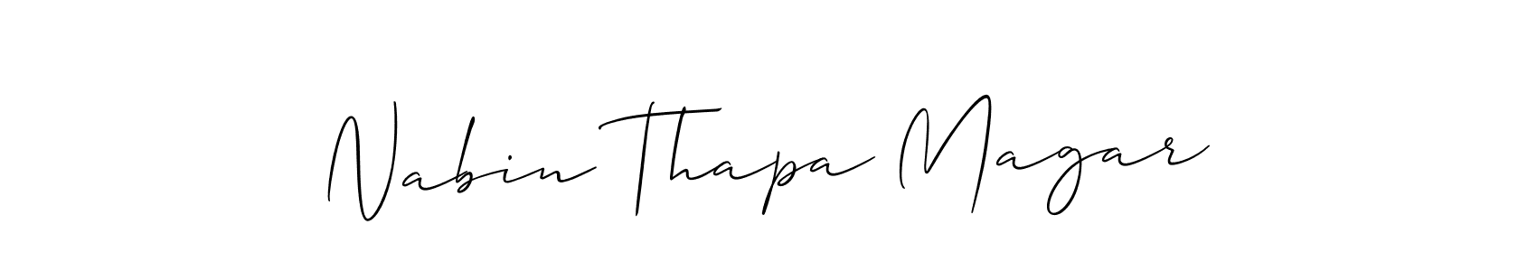 Make a beautiful signature design for name Nabin Thapa Magar. With this signature (Allison_Script) style, you can create a handwritten signature for free. Nabin Thapa Magar signature style 2 images and pictures png