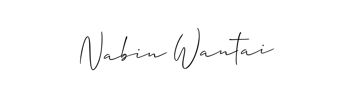 How to make Nabin Wantai name signature. Use Allison_Script style for creating short signs online. This is the latest handwritten sign. Nabin Wantai signature style 2 images and pictures png