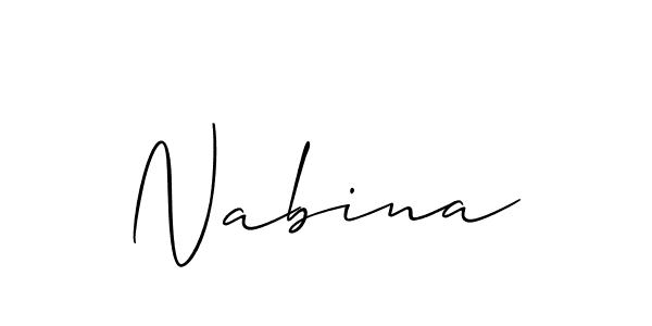 Design your own signature with our free online signature maker. With this signature software, you can create a handwritten (Allison_Script) signature for name Nabina. Nabina signature style 2 images and pictures png