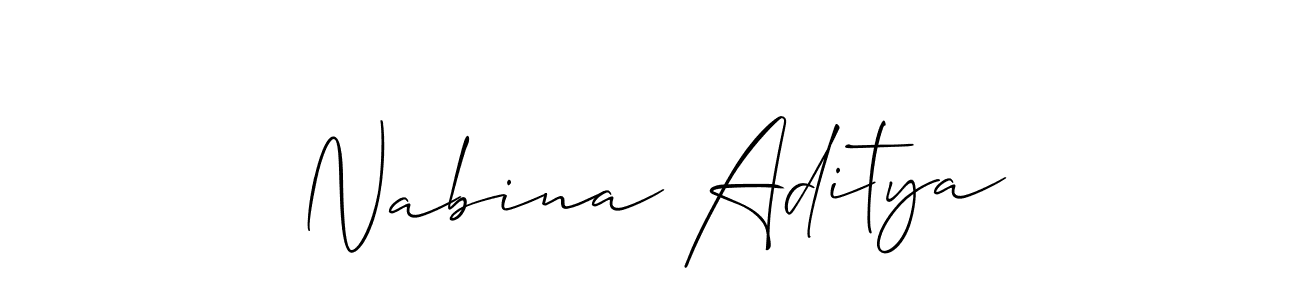 You can use this online signature creator to create a handwritten signature for the name Nabina Aditya. This is the best online autograph maker. Nabina Aditya signature style 2 images and pictures png