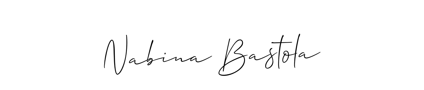 Allison_Script is a professional signature style that is perfect for those who want to add a touch of class to their signature. It is also a great choice for those who want to make their signature more unique. Get Nabina Bastola name to fancy signature for free. Nabina Bastola signature style 2 images and pictures png