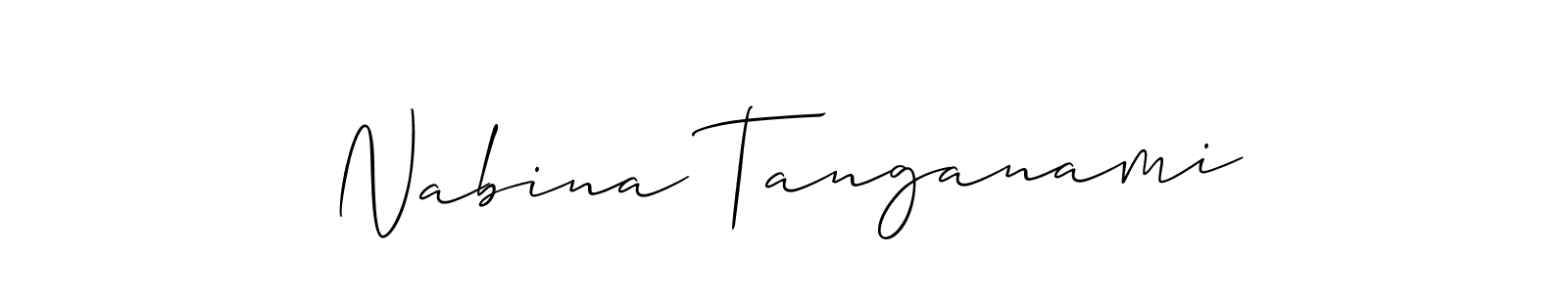 How to make Nabina Tanganami name signature. Use Allison_Script style for creating short signs online. This is the latest handwritten sign. Nabina Tanganami signature style 2 images and pictures png