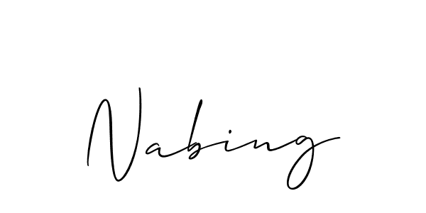 Design your own signature with our free online signature maker. With this signature software, you can create a handwritten (Allison_Script) signature for name Nabing. Nabing signature style 2 images and pictures png