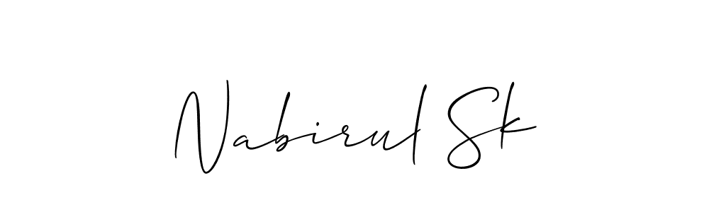 How to make Nabirul Sk name signature. Use Allison_Script style for creating short signs online. This is the latest handwritten sign. Nabirul Sk signature style 2 images and pictures png