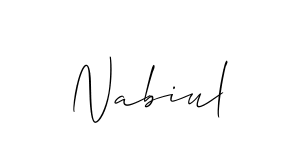 if you are searching for the best signature style for your name Nabiul. so please give up your signature search. here we have designed multiple signature styles  using Allison_Script. Nabiul signature style 2 images and pictures png