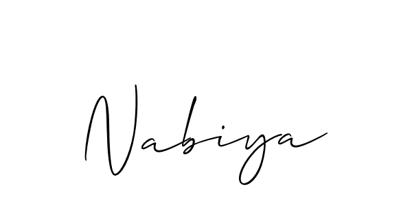 Also You can easily find your signature by using the search form. We will create Nabiya name handwritten signature images for you free of cost using Allison_Script sign style. Nabiya signature style 2 images and pictures png