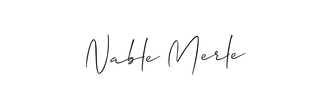 if you are searching for the best signature style for your name Nable Merle. so please give up your signature search. here we have designed multiple signature styles  using Allison_Script. Nable Merle signature style 2 images and pictures png