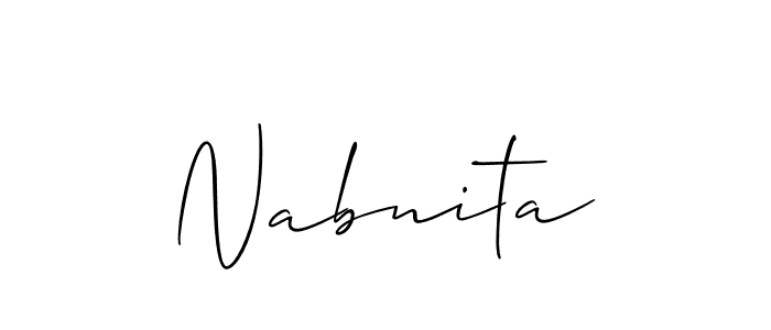 Nabnita stylish signature style. Best Handwritten Sign (Allison_Script) for my name. Handwritten Signature Collection Ideas for my name Nabnita. Nabnita signature style 2 images and pictures png