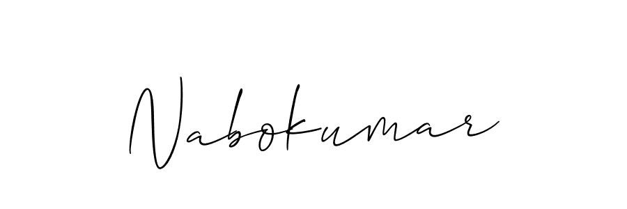 Allison_Script is a professional signature style that is perfect for those who want to add a touch of class to their signature. It is also a great choice for those who want to make their signature more unique. Get Nabokumar name to fancy signature for free. Nabokumar signature style 2 images and pictures png
