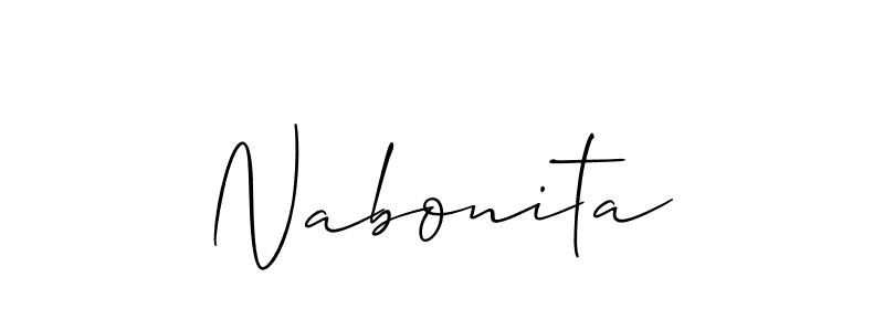 Nabonita stylish signature style. Best Handwritten Sign (Allison_Script) for my name. Handwritten Signature Collection Ideas for my name Nabonita. Nabonita signature style 2 images and pictures png