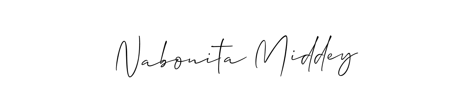 Also we have Nabonita Middey name is the best signature style. Create professional handwritten signature collection using Allison_Script autograph style. Nabonita Middey signature style 2 images and pictures png
