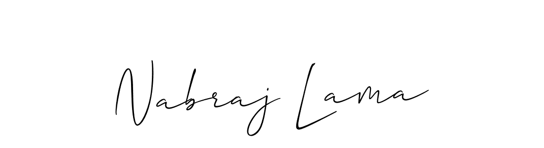 Create a beautiful signature design for name Nabraj Lama. With this signature (Allison_Script) fonts, you can make a handwritten signature for free. Nabraj Lama signature style 2 images and pictures png