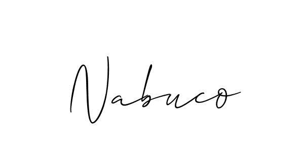 Create a beautiful signature design for name Nabuco. With this signature (Allison_Script) fonts, you can make a handwritten signature for free. Nabuco signature style 2 images and pictures png