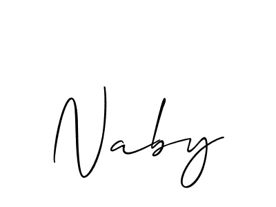 Design your own signature with our free online signature maker. With this signature software, you can create a handwritten (Allison_Script) signature for name Naby. Naby signature style 2 images and pictures png