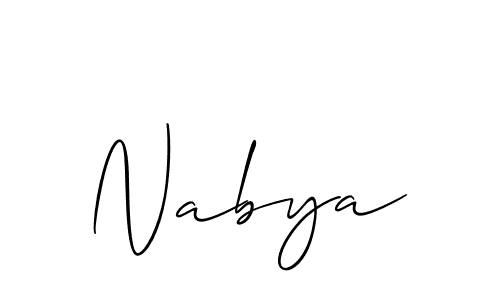 Also we have Nabya name is the best signature style. Create professional handwritten signature collection using Allison_Script autograph style. Nabya signature style 2 images and pictures png