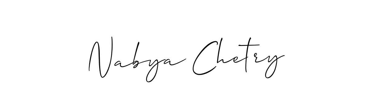 Create a beautiful signature design for name Nabya Chetry. With this signature (Allison_Script) fonts, you can make a handwritten signature for free. Nabya Chetry signature style 2 images and pictures png