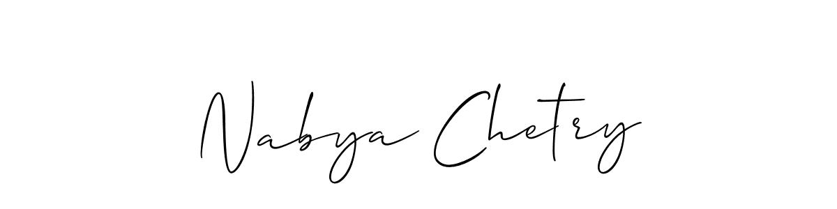 Create a beautiful signature design for name Nabya Chetry. With this signature (Allison_Script) fonts, you can make a handwritten signature for free. Nabya Chetry signature style 2 images and pictures png