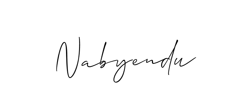 How to make Nabyendu name signature. Use Allison_Script style for creating short signs online. This is the latest handwritten sign. Nabyendu signature style 2 images and pictures png