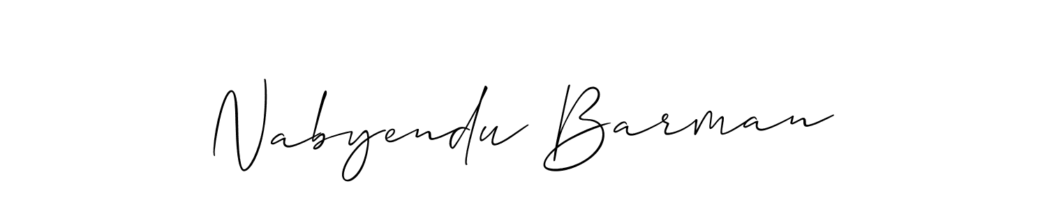 The best way (Allison_Script) to make a short signature is to pick only two or three words in your name. The name Nabyendu Barman include a total of six letters. For converting this name. Nabyendu Barman signature style 2 images and pictures png