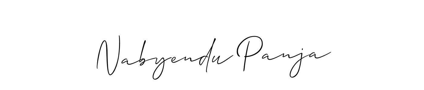 Also we have Nabyendu Panja name is the best signature style. Create professional handwritten signature collection using Allison_Script autograph style. Nabyendu Panja signature style 2 images and pictures png