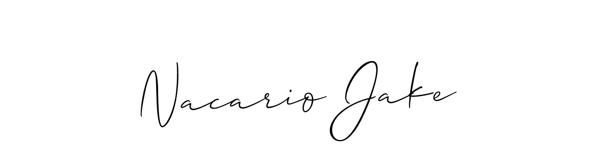 It looks lik you need a new signature style for name Nacario Jake. Design unique handwritten (Allison_Script) signature with our free signature maker in just a few clicks. Nacario Jake signature style 2 images and pictures png